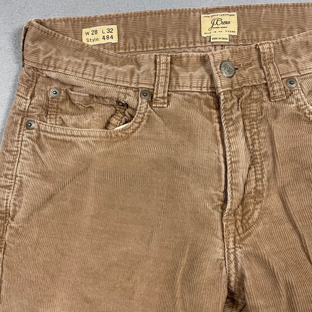 J.Crew 484 Slim Fit Corduroy Pants Mens 28x32 Tan Brown